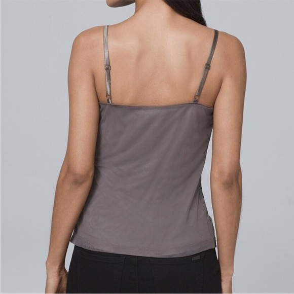 White House Black Market | Sequin Flower Cami |‎ Grey | Small - Picture 2 of 15